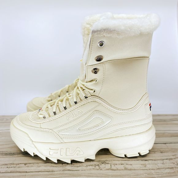 womens fila disruptor shearling athletic shoe green